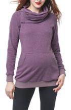Women's Kimi And Kai Convertible Collar Maternity Top - Purple