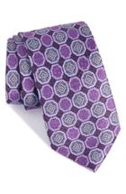 Men's Nordstrom Men's Shop Medallion Silk Tie, Size - Purple