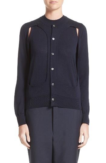 Women's Comme Des Garcons Layered Cutout Cardigan & Tank