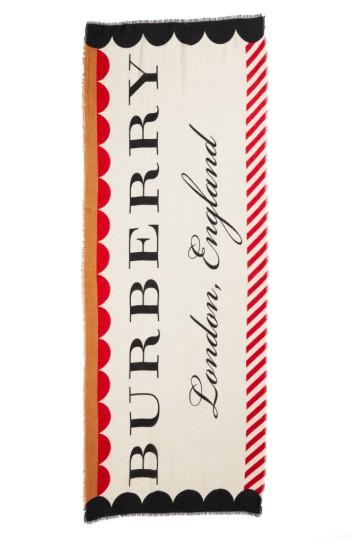 Women's Burberry Pattern England Scarf, Size - Grey