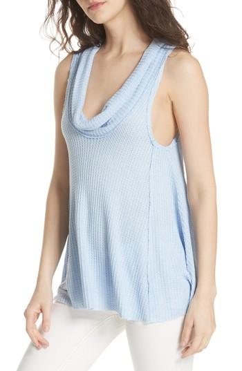 Women's Free People Swing It Cowl Tank, Size - Blue