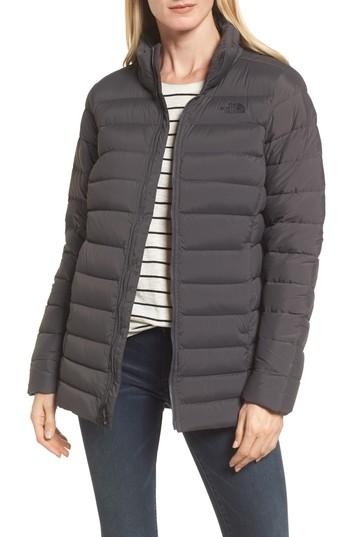 Women's The North Face Stretch Down Quilted Parka - Grey