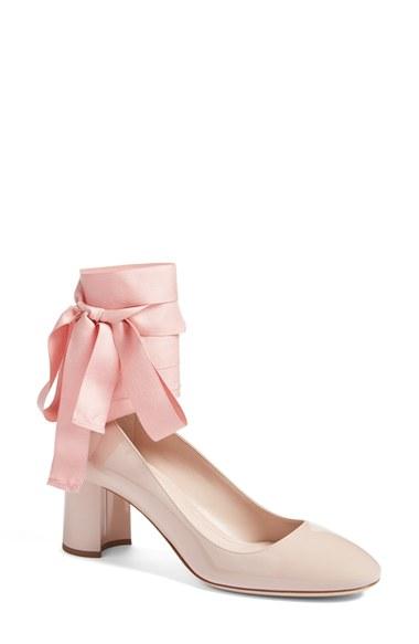 Women's Miu Miu Ribbon Lace Wraparound Pump Us / 35eu - Beige
