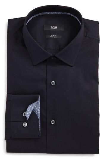 Men's Boss Jesse Slim Fit Easy Iron Dress Shirt .5 - Blue