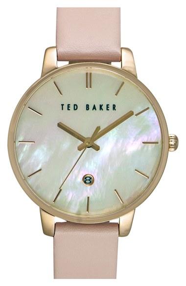 Women's Ted Baker London Leather Strap Watch, 40mm