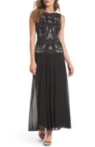 Women's Pisarro Nights Embellished Mock Two-piece Gown - Black