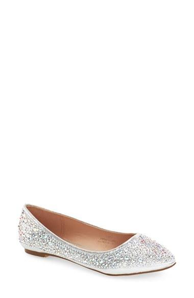 Women's Lauren Lorraine 'lizzy' Embellished Flat M - Metallic