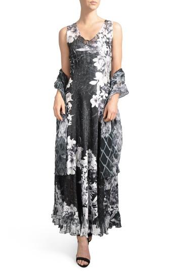 Women's Komarov Lace-up Back Dress With Wrap - Blue