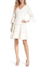 Women's Eliza J Lace Inset Fit & Flare Dress - Ivory