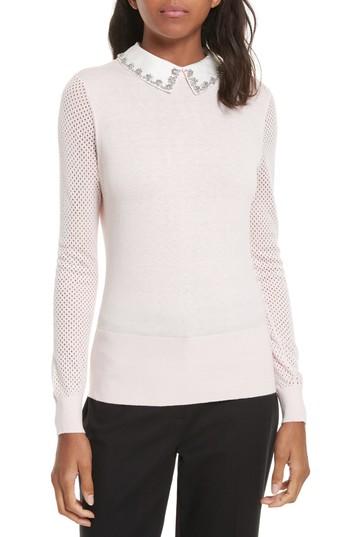 Women's Ted Baker London Braydey Embellished Collar Sweater - Pink