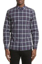 Men's Burberry Alexander Check Sport Shirt, Size - Blue