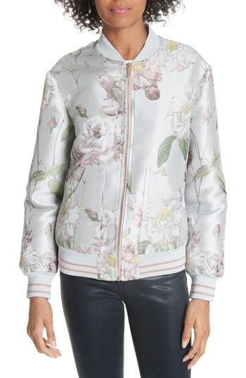 Women's Ted Baker London Marniie Iguazu Jacquard Bomber Jacket - Grey