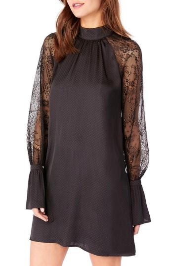 Women's Michael Stars Lace Bell Sleeve Shift Dress - Black