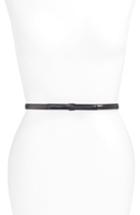 Women's Kate Spade New York Bow Skinny Patent Leather Belt - Black