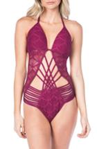 Women's Kenneth Cole New York Hall Of Fame Push-up One-piece Swimsuit - Burgundy