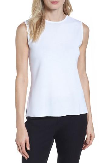 Women's Ming Wang Jewel Neck Knit Tank - White