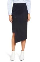 Women's Halogen Button Detail Asymmetrical Skirt - Blue