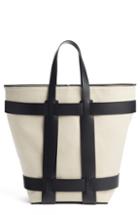 Paco Rabanne Cage Leather & Canvas North/south Tote -