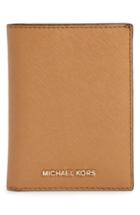Michael Michael Kors 'jet Set' Leather Passport Wallet - Brown