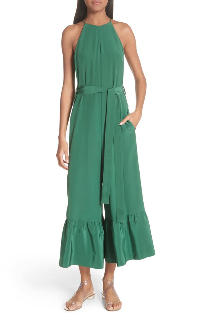 Women's Tibi Ruffle Silk Jumpsuit