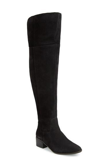 Women's Steve Madden 'tyga' Suede Over The Knee Boot Black Suede