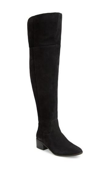 Women's Steve Madden 'tyga' Suede Over The Knee Boot Black Suede