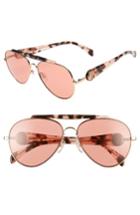 Women's Tommy Hilfiger Gigi 58mm Aviator Sunglasses - Gold/ Havana/ Pink