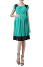 Women's Kimi And Kai 'hazel' Lace Trim Maternity Skater Dress - Green