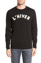 Men's French Connection L'hiver Regular Fit Long Sleeve T-shirt - Black