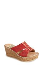 Women's Love And Liberty 'nadia' Elastic Strap Slide M - Red