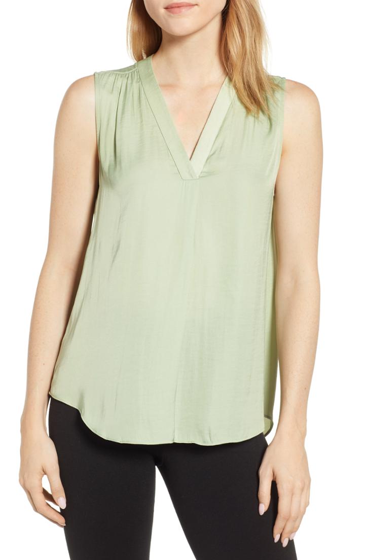 Women's Vince Camuto Sleeveless Rumple Blouse, Size - Green