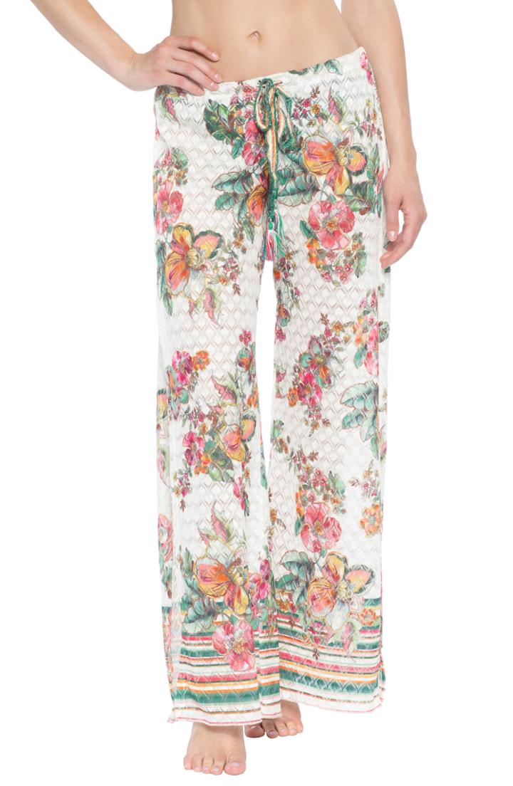 Women's Becca Emma Slit-leg Cover-up Pants - White