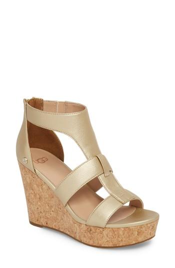 Women's Ugg Whitney Platform Wedge Sandal M - Metallic