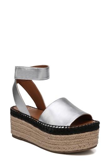 Women's Sarto By Franco Sarto Maisi Platform Espadrille Sandal M - Metallic