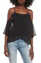 Women's Lush Layered Cold Shoulder Top - Black
