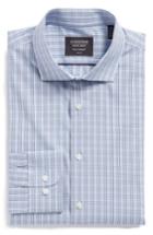 Men's Nordstrom Men's Shop Tech-smart Trim Fit Grid Dress Shirt .5 32/33 - Blue