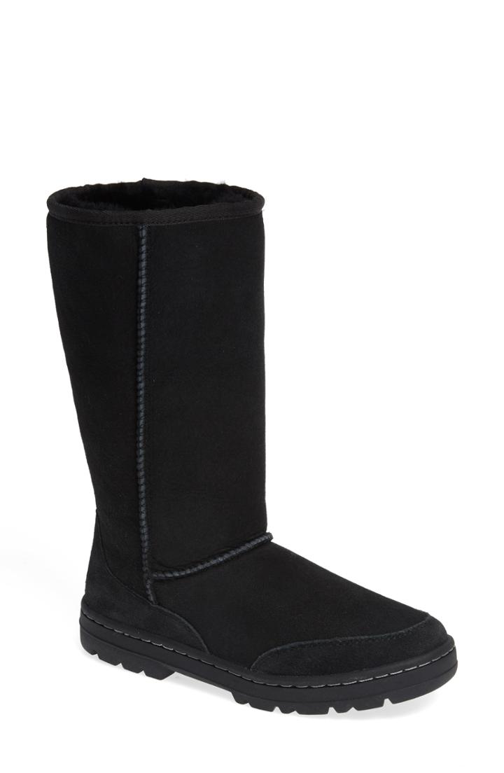 Women's Ugg Ultra Revival Genuine Shearling Boot, Size 6 M - Black