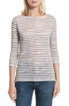 Women's Majestic Filatures Stripe Linen Boatneck Tee