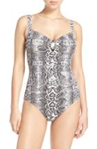 Women's Tommy Bahama Snake Charmer One-piece Swimsuit - Grey