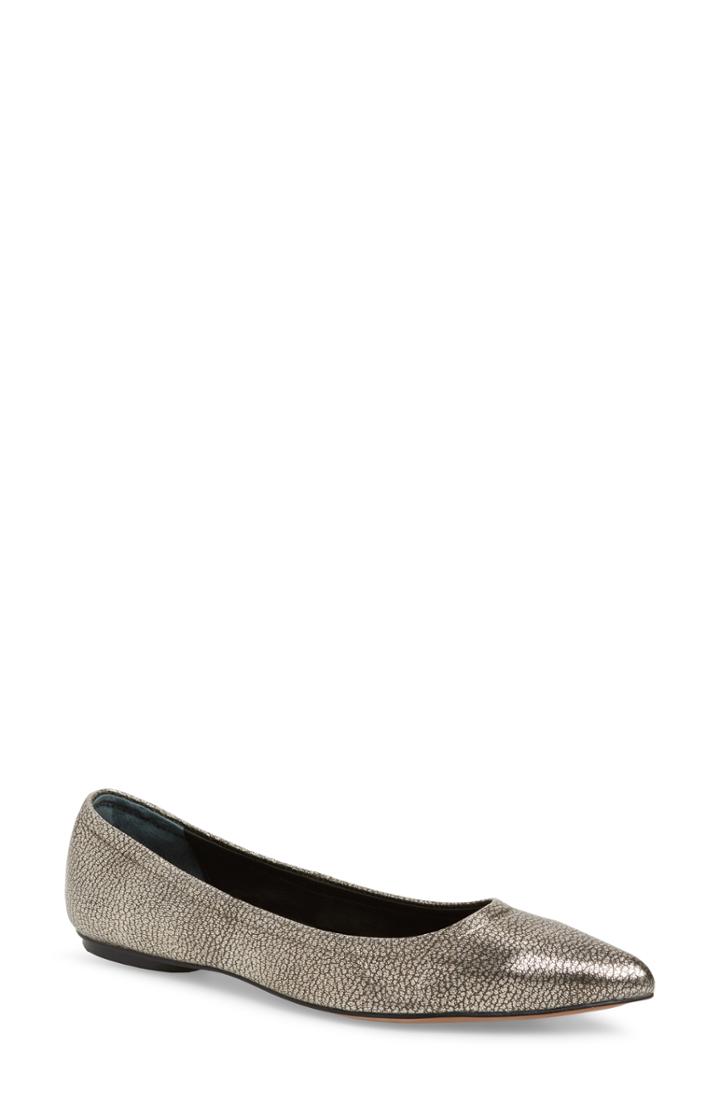 Women's Linea Paolo Nico Pointy Toe Flat .5 M - Grey