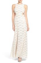 Women's Morgan & Co. Side Cutout Lace Gown /6 - Ivory
