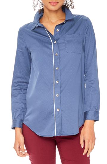 Women's Two By Vince Camuto Off The Shoulder Scatter Arrow Blouse - Blue