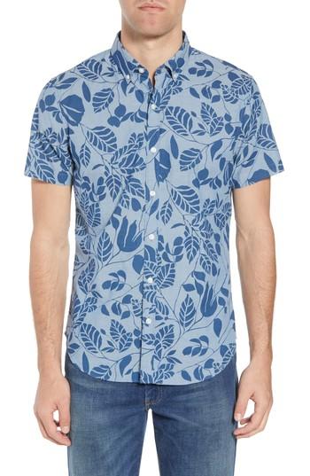 Men's Bonobos Slim Fit Floral Sport Shirt R - Blue