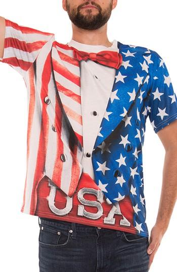 Men's Faux Real Usa Tux Costume T-shirt - Red