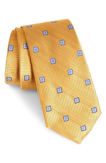Men's Nordstrom Men's Shop Blake Squares Geometric Silk Tie, Size - Yellow