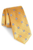 Men's Nordstrom Men's Shop Blake Squares Geometric Silk Tie, Size - Yellow