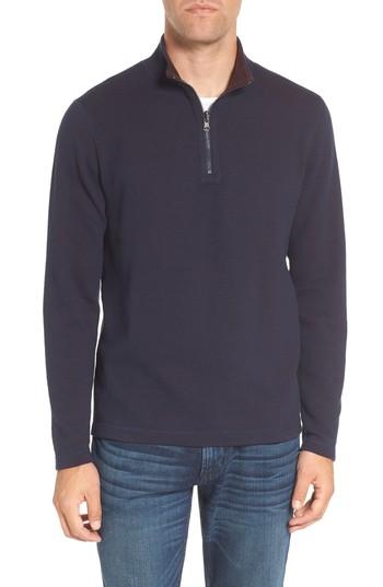 Men's Tailor Vintage Reversible Quarter Zip Pullover - Blue