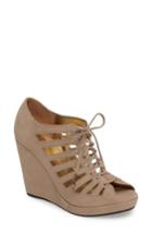 Women's Johnston & Murphy Maddie Caged Wedge Sandal M - Beige