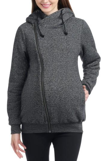Women's Kimi And Kai Kenzie Zip Maternity Hoodie - Black
