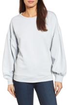 Petite Women's Halogen Blouson Sleeve Sweatshirt, Size P - Blue